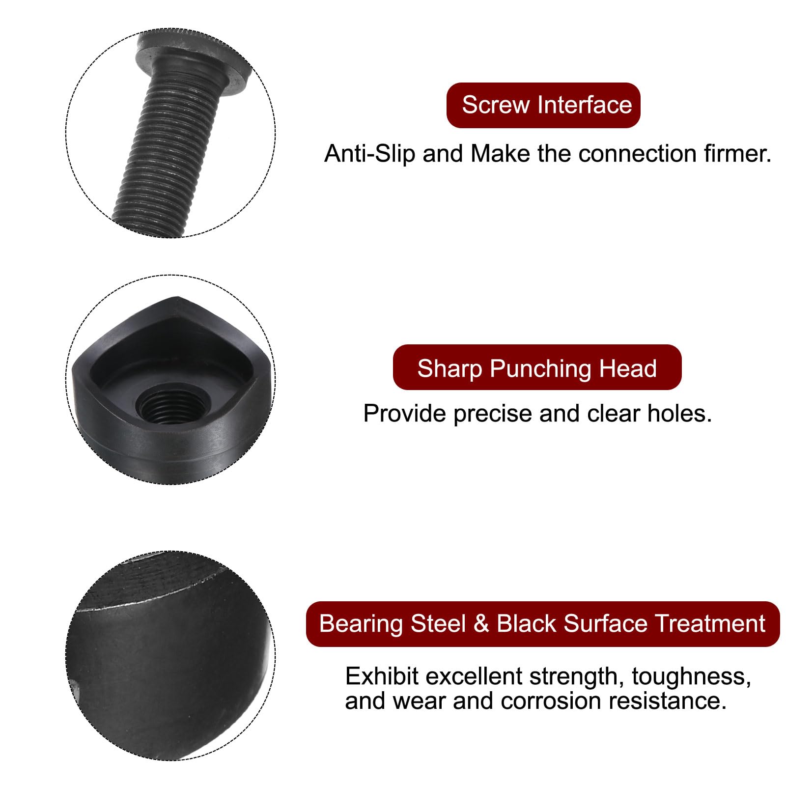 QUARKZMAN Emporte-Pièce Métallique Pour Trous 45mm Acier À Roulement Noir | Acier Inoxydable, Coupe Précise, Kit Manuel, Pour Perçage, Pour Plaque Métallique Évier