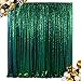 Sequin Backdrop Curtain Iridescent Green 2 Panels Seuqin Bakdrop 4x8FT Shimmer Backdrop for Photograph Wedding Backdrop Drapes Iridescent Green Glitter Backdrop Curtain (Green Blue)