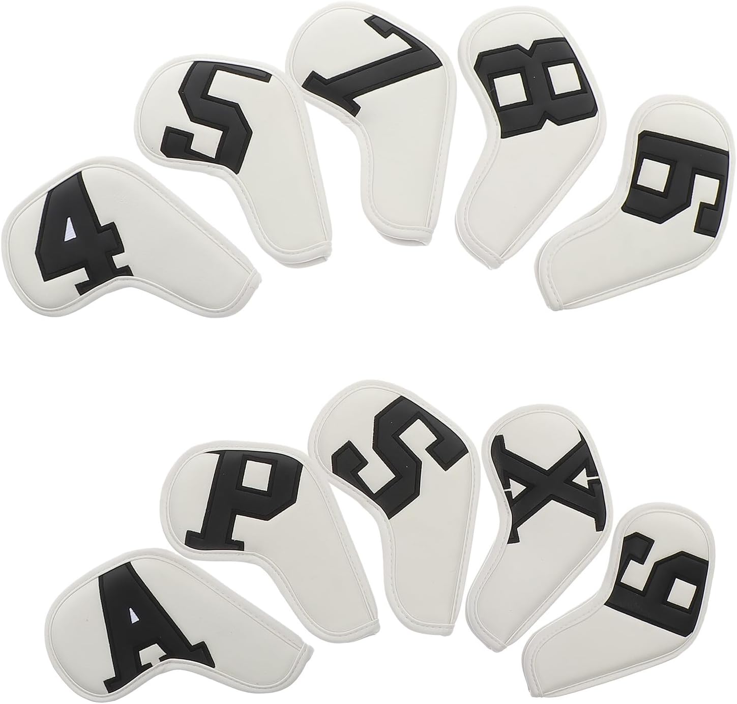 10pcs Golf Iron Club Covers Universal Double-Sided Pu Putter Sleeve Caps with Colorful Gradient Numbers for Golf Course