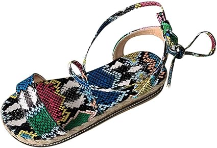 colorful snakeskin sandals