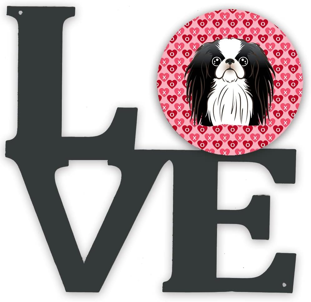 Caroline's Treasures BB5300WALV Japanese Chin Metal Wall Artwork Love Indoor Outdoor Art Decor Patio, Bathroom, Kitchen Colorful Aluminum and Black Steel Sculpture