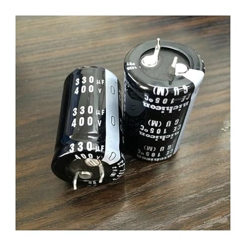 ICXLPMC 10pcs 330uF 400V GU Series 25x40mm 400V330uF Snap-in PSU Aluminum Electrolytic Capacitor
