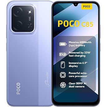 XIAOMI Poco C85, Smartphone 6+128GB, Mobile Phone with Android, 6.9 Inch 120Hz Display 7.99 mm Design, MediaTek Helio G81-Ult