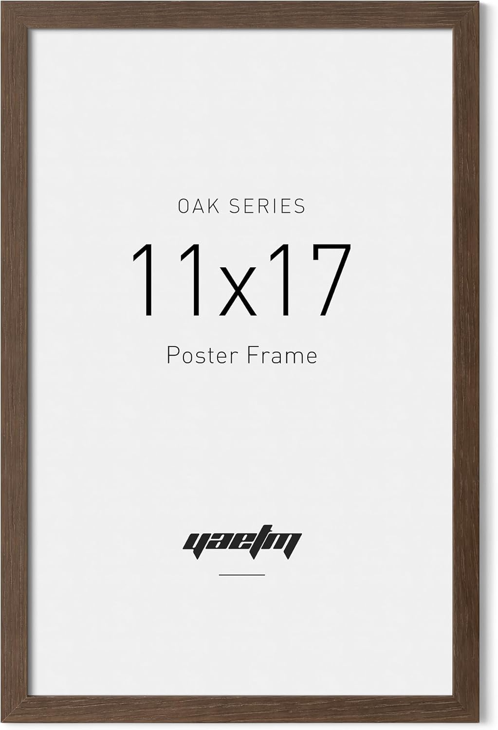 Yaetm 11x17 Picture Frame with Tempered Glass - Brown Walnut, Solid Wood 11x17 Poster Frame for Picture & Art Print, Lightweight, Horizontal and Vertical Wall Mount (Single, Walnut) 11x17 - 1 pack Walnut