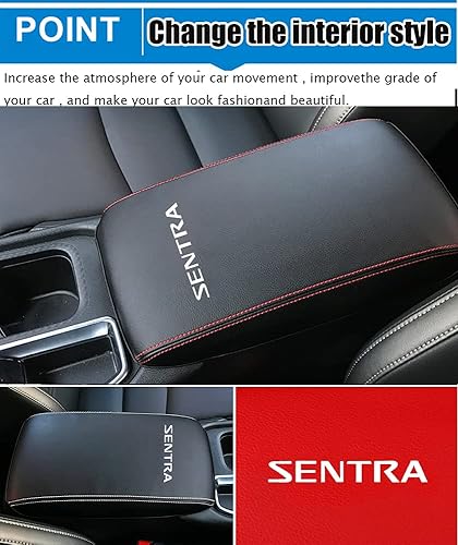 Miniatura 170 de Great-luck Leather Center Console Cover Armrest Pad,Protector Armrest Box Cover Accessories Keep Your Armrest in a More Comfortable Feeling(black