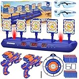 Top 10 Best Target Switch Games Reviews & Comparison | Updated 15 Digital Shooting Targets for Nerf Guns Practice Toy, Upgrade 5 Targets Auto Reset 3 Game Mode Electronic Scoring, Ideal Fun Gifts Toys for Age 5,6,7,8,9,10,11,12,13+ Year Old Kids/Boys/Girls