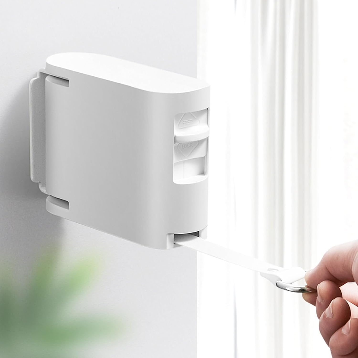 ordinarYone Retractable Clothesline Without Drilling And Adjustable Length Drying Line For Indoor Outdoor Use
