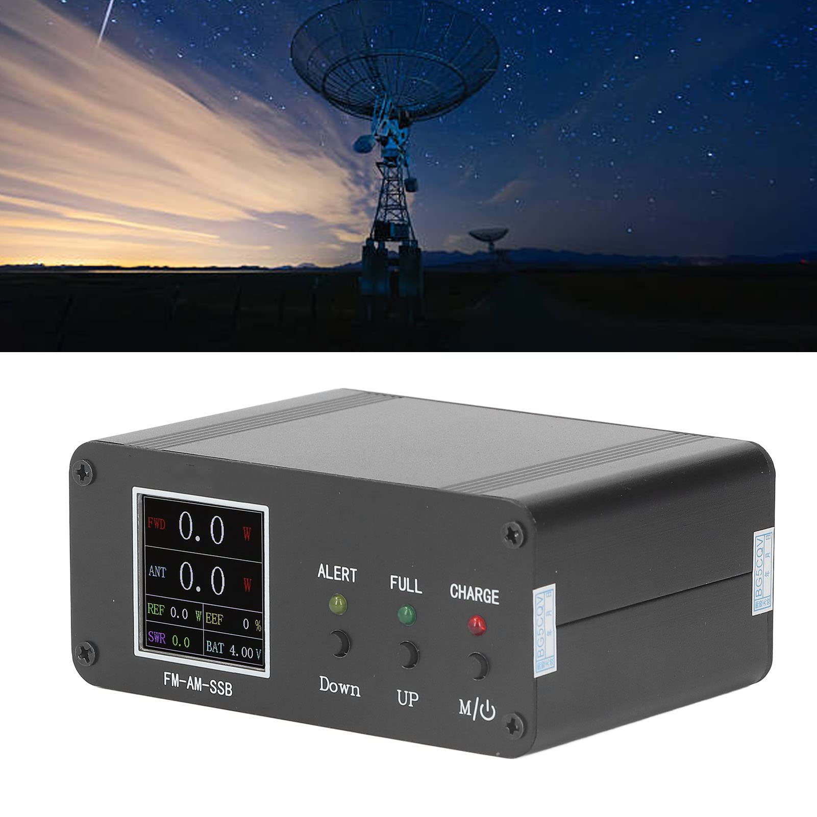 Misuratore SWR 120 W 1,8 a 54 Mhz, Schermo a Colori 240x240, Tester di Potenza FM AM SSB con Allarme per Display Chiaro e Trasporto Facile