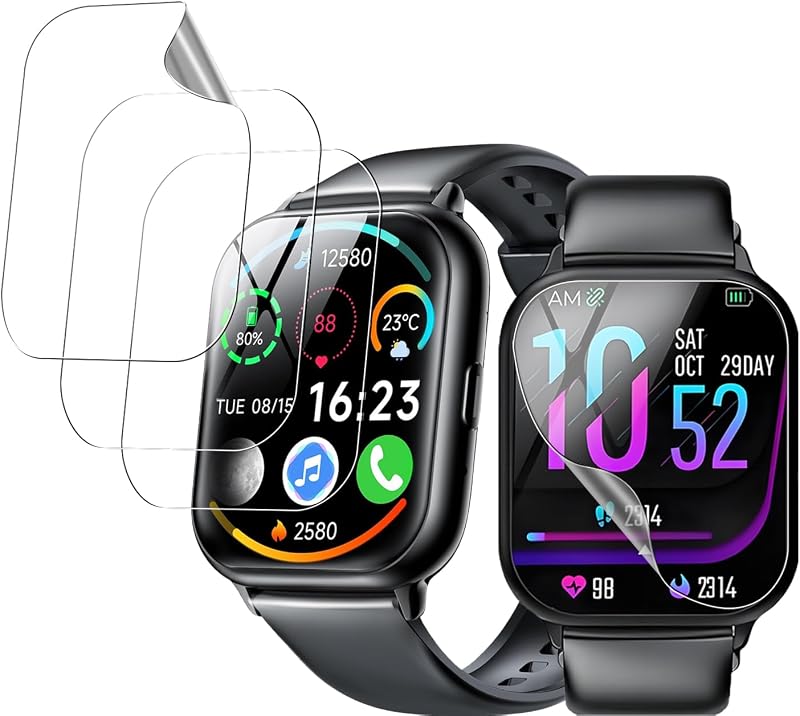 【3枚セット】用 スマートウォッチ 1.83 / 1.85 / 1.9 / 1.91 / 1.96 / 2.0 インチ 保護フィルム ケース TPU製 用 1.83インチ 液晶保護フィルム 全面保護 24時間自動修復技術 キズ防止 用 1.83 / 1.85 / 1.9 / 1.91 / 1.96 / 2.0インチ フィルム 反射低減 水や油に強い 高感度タッチ