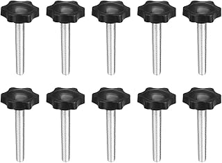 uxcell Clamping Screw Knob, 38mm Dia Plum Hex Shaped Grips Star Knob M8 x 50mm Male Thread, 10pcs