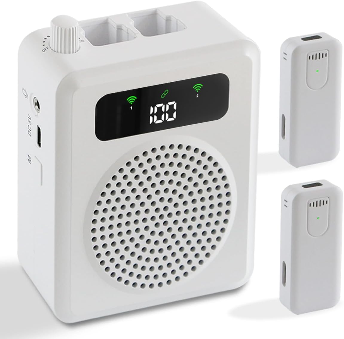 Voice Amplifier with Wireless Lapel Microphones -PA System Classroom Microphone for Teachers, Portable Voice Amplifier Clip on Lavalier Mic for Teacher, Speech, Yoga, Tour Guide - Image 9