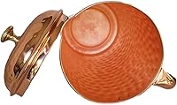Vista 3 de Half Gallon (2.2 L) Capacity Extra Large Hammered 100% Pure Copper Pitcher Jug Pure Copper Lid with Brass Knob included by American Ayurveda