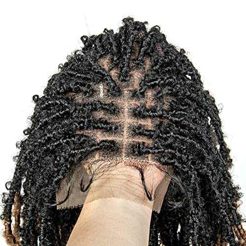 Sedittyhair Braided Wigs For Black Women Synthetic Lace Front Braided Wigs Knotless Box Faux Locs Wig Dreadlock Braided Wigs 14" Short Braid Braiding Hair Wigs (1B/27 Color) #TOP6