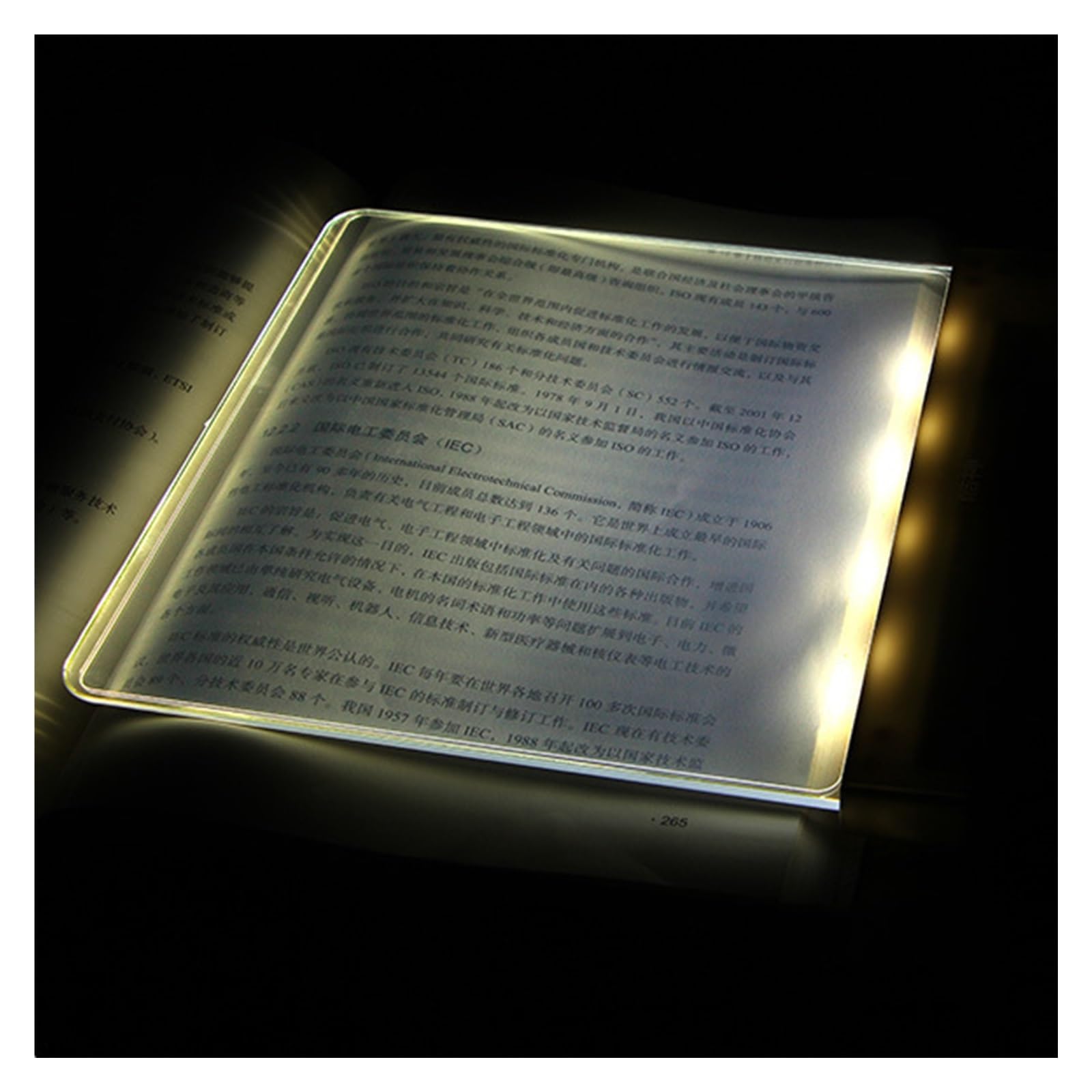KYOFIS Flat Book Light, Glass Plate Night Light Adjustable Brightness Portable Reading Night Light Book Lights for Home Bedroom Dormitory (Size : Natural Light)