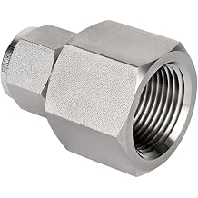 316 Stainless Steel Compression Tube Fitting Female Connector 3/16" Tube OD x 1/4" Female NPT 6600 psi, SS-CF-FL3-NS4