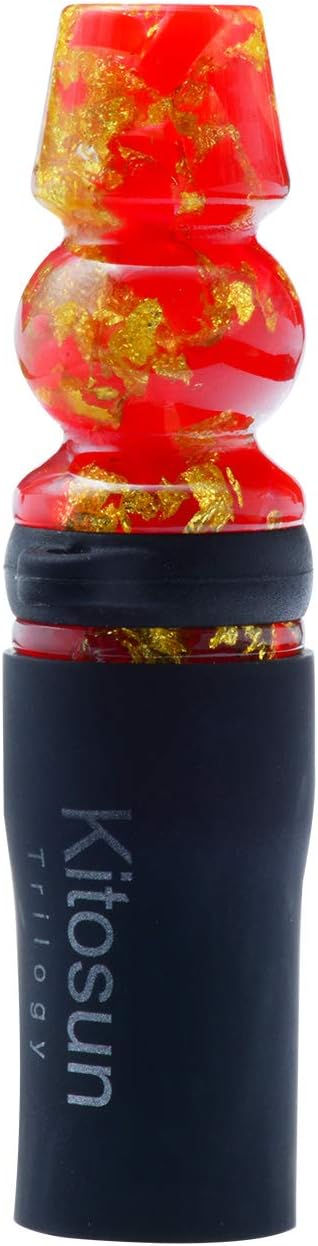 Hookah Tips Kitosun Luxury Hookah Mouth Tips Set Artistic Universal Mouthpiece with Elegant Leather Lanyard Exclusive VIP Ribbon Stand Out from Shisha Hookah Narguile Crowd (Flame Red)