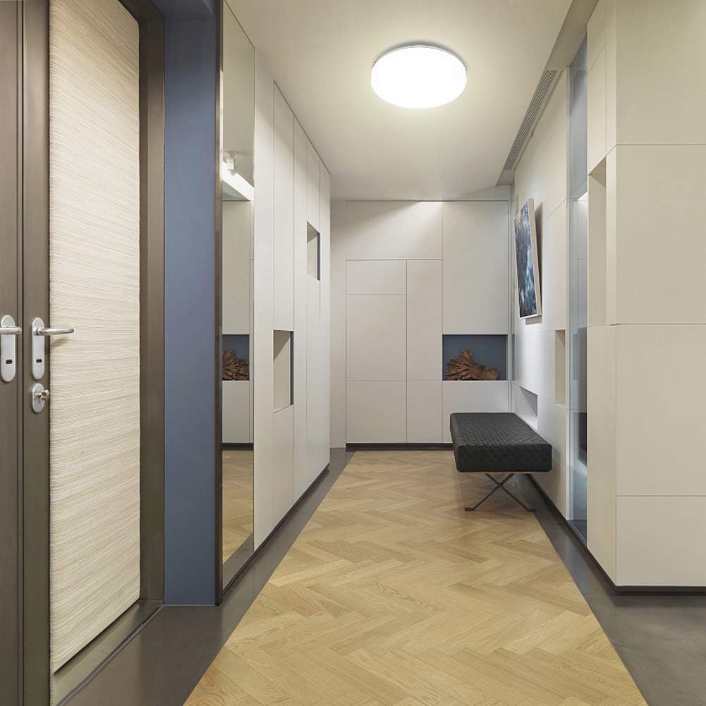 Airand 4000K Ceiling Lights LED Flush Mount 18W Ceiling Lamps 9.5 Inch Flush Ceiling Light Fixture for Kitchen Bathroom Hallway Stairwell, 1650 Lumens, Waterproof IP44, 80Ra (Bright White)…