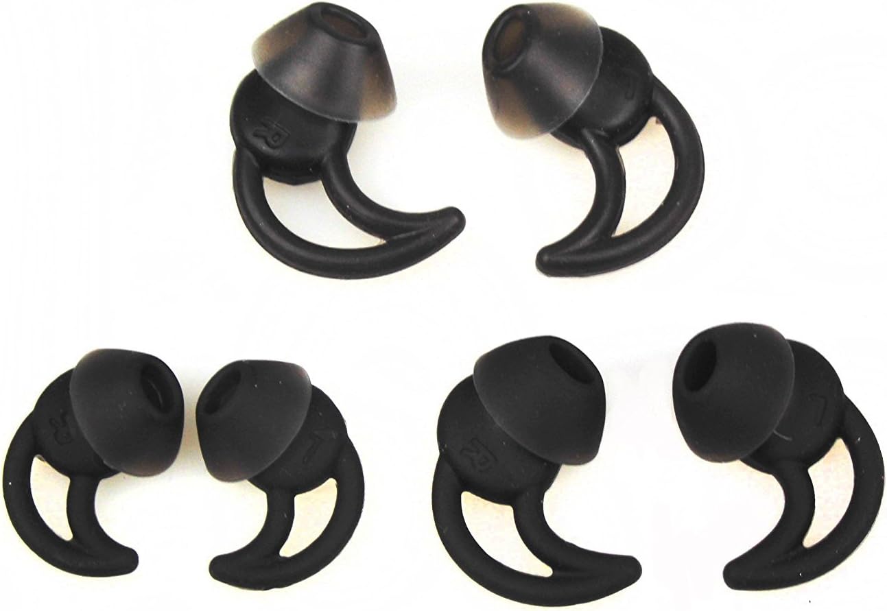 Sqrmekoko Replacement Noise Isolation Earbuds (Black, 3 Pairs)