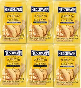 Kit 6 Fermento Biológico Pão e Pizza Seco Fleischmann 10g