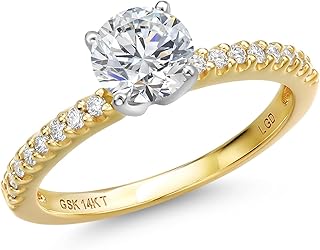 0.75-5 Ct IGI Certified Lab Grown Diamond in 14K Two-Tone Gold Engagement Ring For Women | E-F Color | VS1 Clarity | Wedding Anniversary Gold Ring