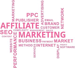 Calcomanías de letras Nube de palabras de marketing de afiliados 54x59.3cm Impermeable Rosa