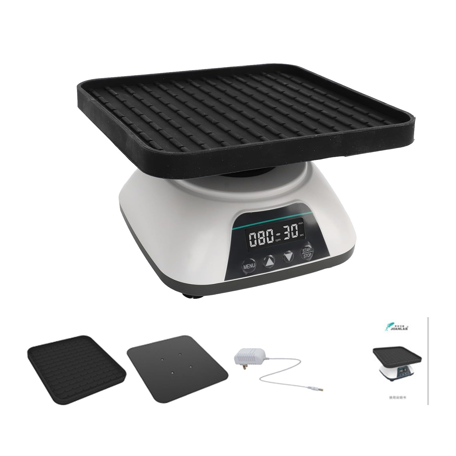 HHCCTEO Digital Adjustable 3D Tray Mixer, Rotator Shaker, Wide Application Digital Orbital Shaker with Timing 1min-8h 10-80RPM