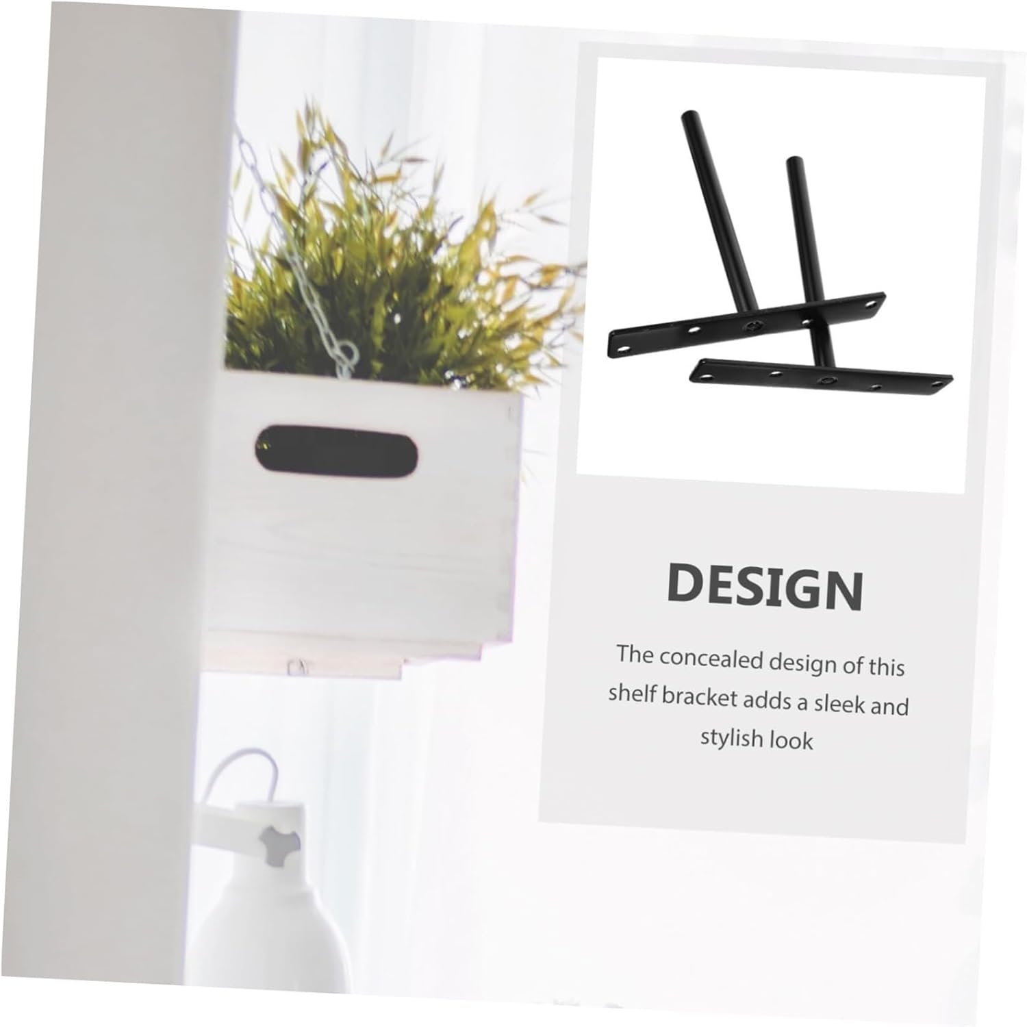 2pcs Heavy Duty Floating Shelf Bracket Wall Mount Hidden Brackets, Ideal for DIY Home Office Storage