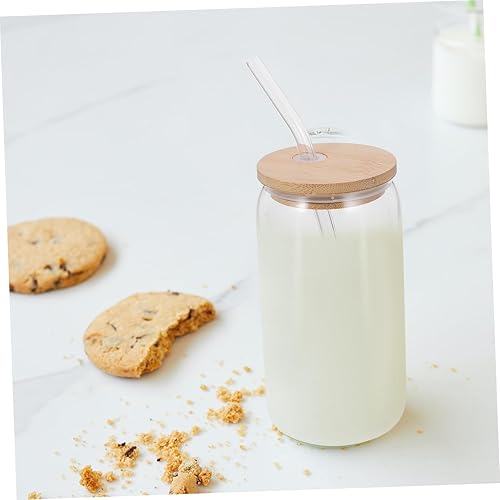 Miniatura 2 de Hemoton 2 tarros Mason con tapa y pajilla, vaso de boca ancha de 12 onzas para beber, vasos de café helado reutilizable, vasos de cóctel, funda de