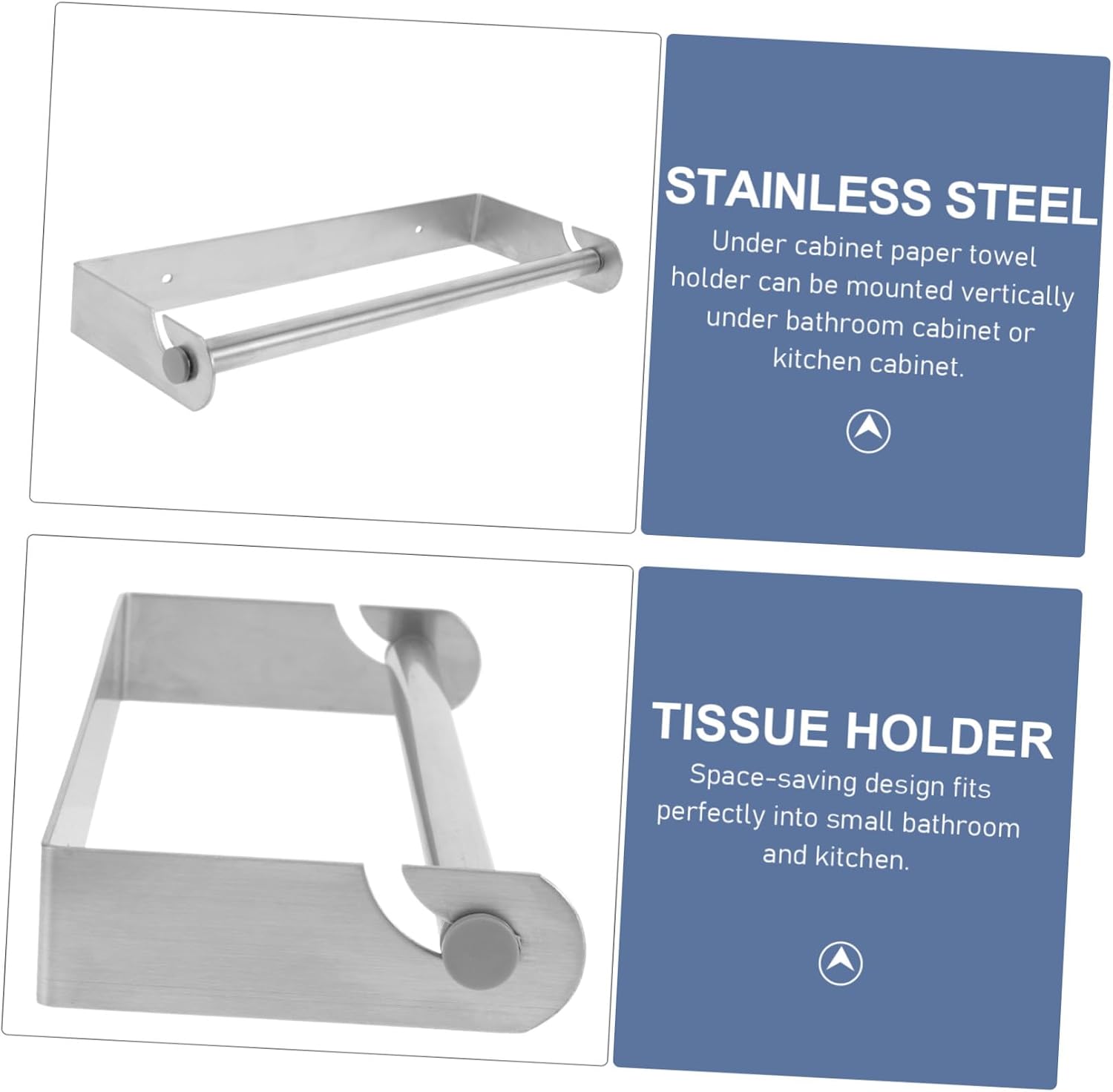 Toilet Paper Holder Chrome Paper Towel Stand Space-Saving Design Easy to Clean