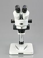 Vista 2 de AmScope SM-1BS-144S Microscopio de zoom estéreo binocular profesional, ocular WH10x, aumento 7X-45X, objetivo de zoom 0.7X-4.5X, anillo de luz LED