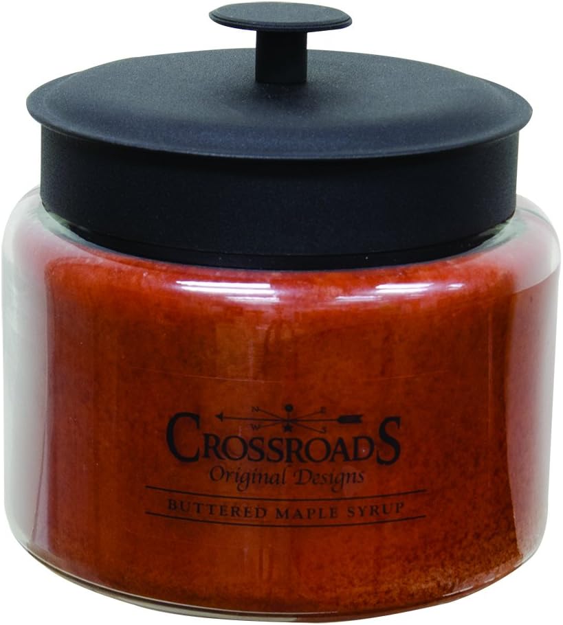 CWI Gifts Crossroads Buttered Maple Syrup Jar Candle, 48oz, Red