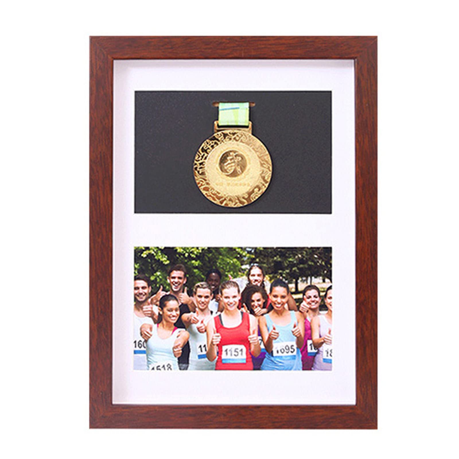 ETUELNOPT Medal Storage Box for Runners, Wooden Medal Display Shadow Box Frame for Runners Marathon Military Awards Multiple Sizes(D-21 * 30cm)