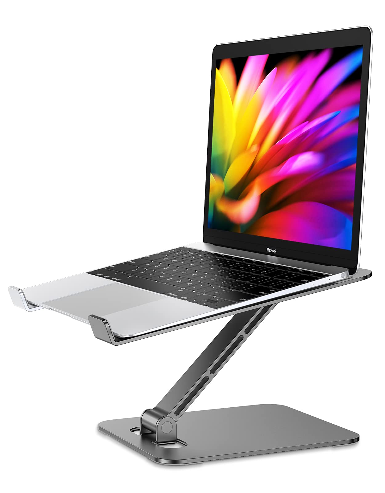Foldable Laptop Stand, Height Adjustable Ergonomic Computer Stand for Desk, Aluminum Portable Laptop Lecterns Riser Notebook Mount