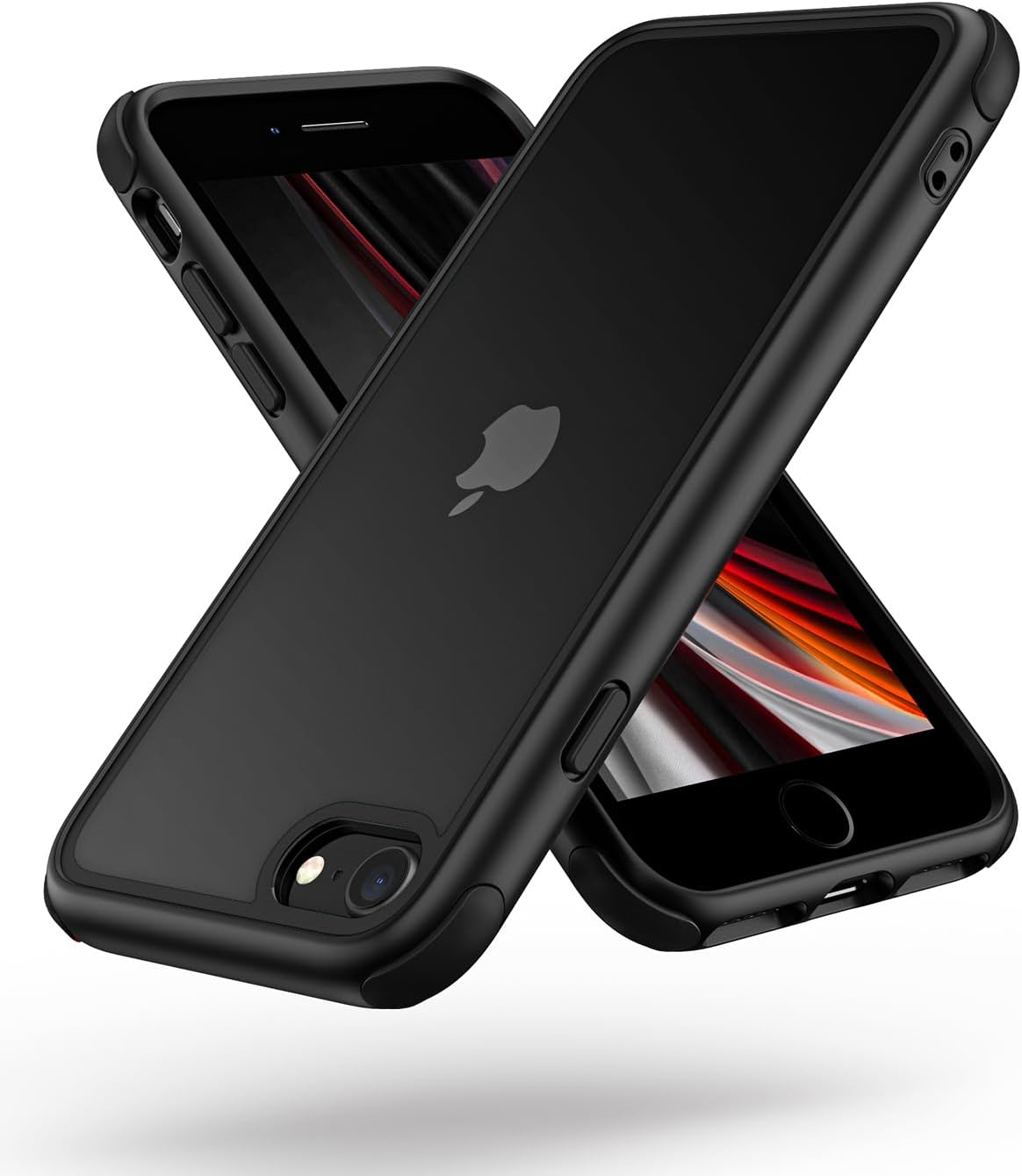 Mobnano Compatible with iPhone SE 2020/2022 and iPhone 7/8, Ultra Thin Hybrid Case, Soft TPU Shockproof Bumper Anti Scratch Cover for iPhone 7/8/SE2020/SE2022 - Black
