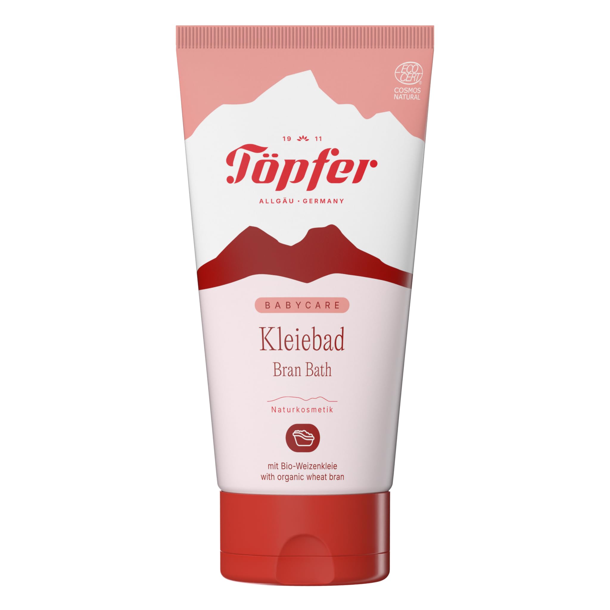 Töpfer Babycare Kleiebad – milder Badezusatz für empfindliche Babyhaut ab Geburt – mit Bio-Weizenkleie & Bio-Olivenöl – glutenfrei & vegan – 6x150ml