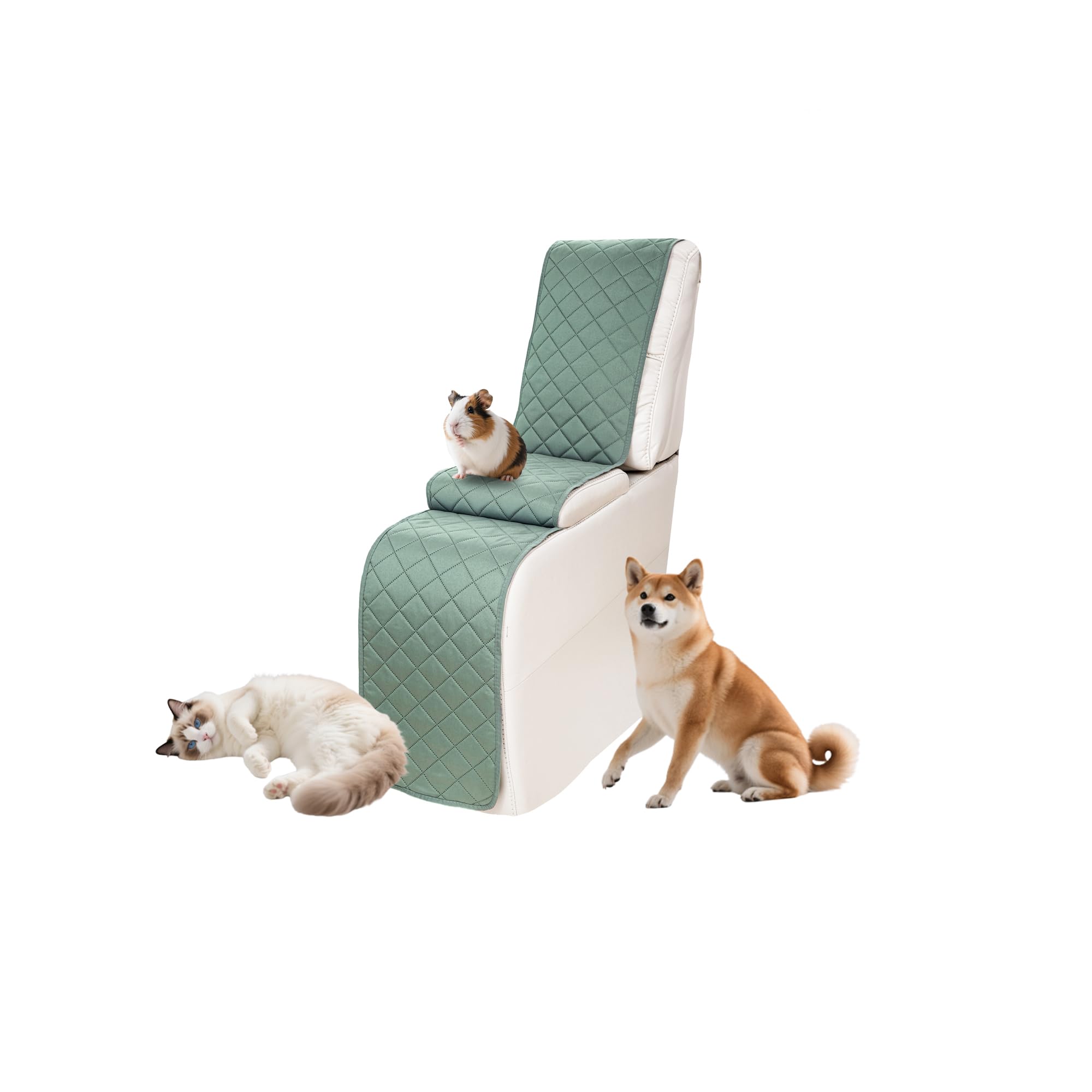 Sectional Reclining Couch Covers for L Shaped Sectional Sofa Recliner Console Cover 1 Piece Washable Corner Recliner Middle Console Slipcover for Pet Dog (Console Cover, Sage Green)