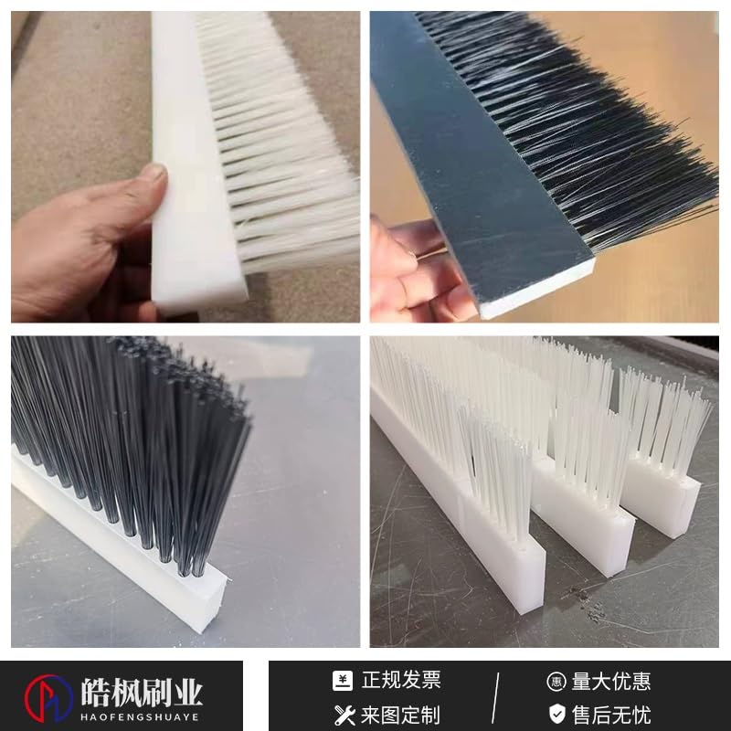 Heavy Duty PVC Bristle Brush Industrial Dustproof Long Soft Bristle Brush Machine Tool Strip Brush Cabinet Dustproof Brush Strip Door Bottom Sealing Brush(1000x40x15x50mm)