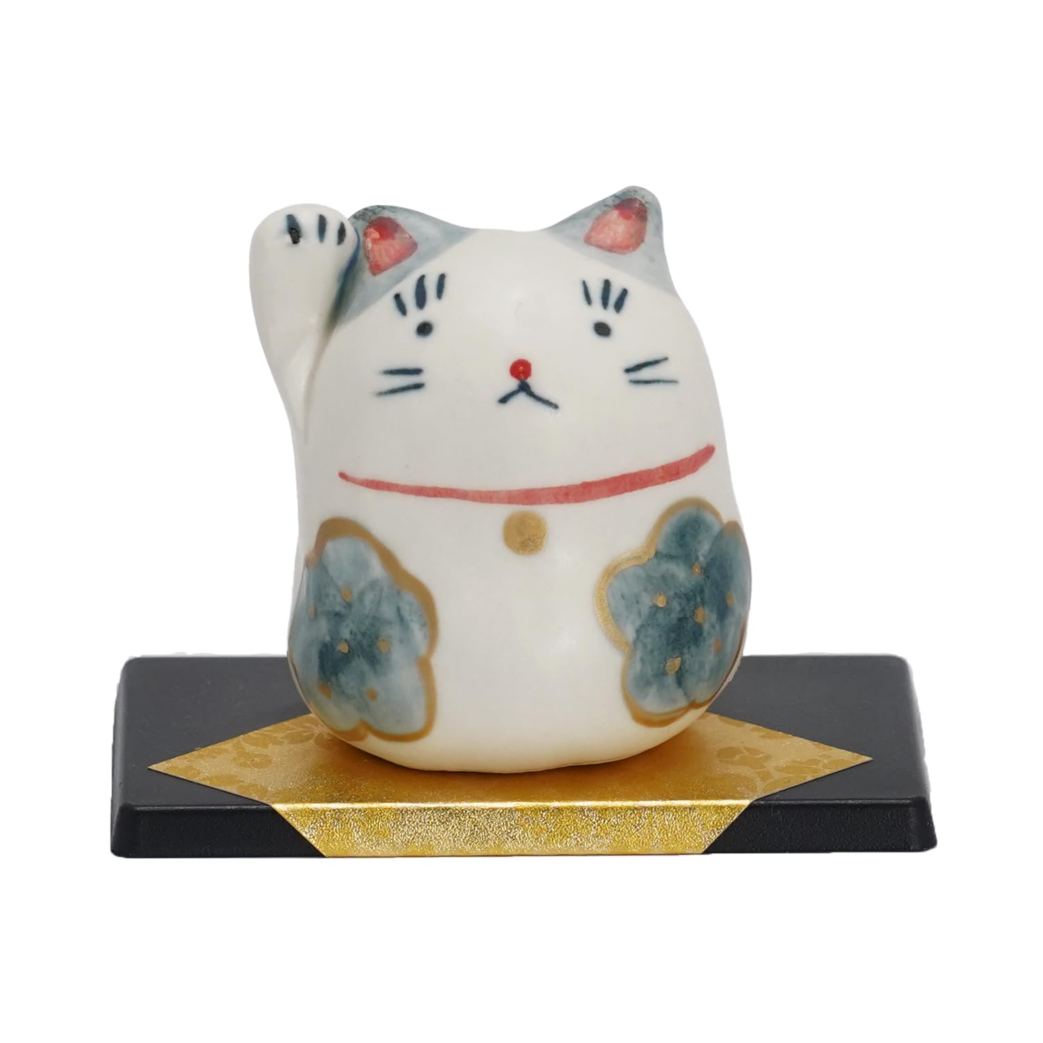 Amazon.co.jp: ふくべ屋 瀬戸焼 手描き 招き猫 右手挙げ 金運招福 置物 