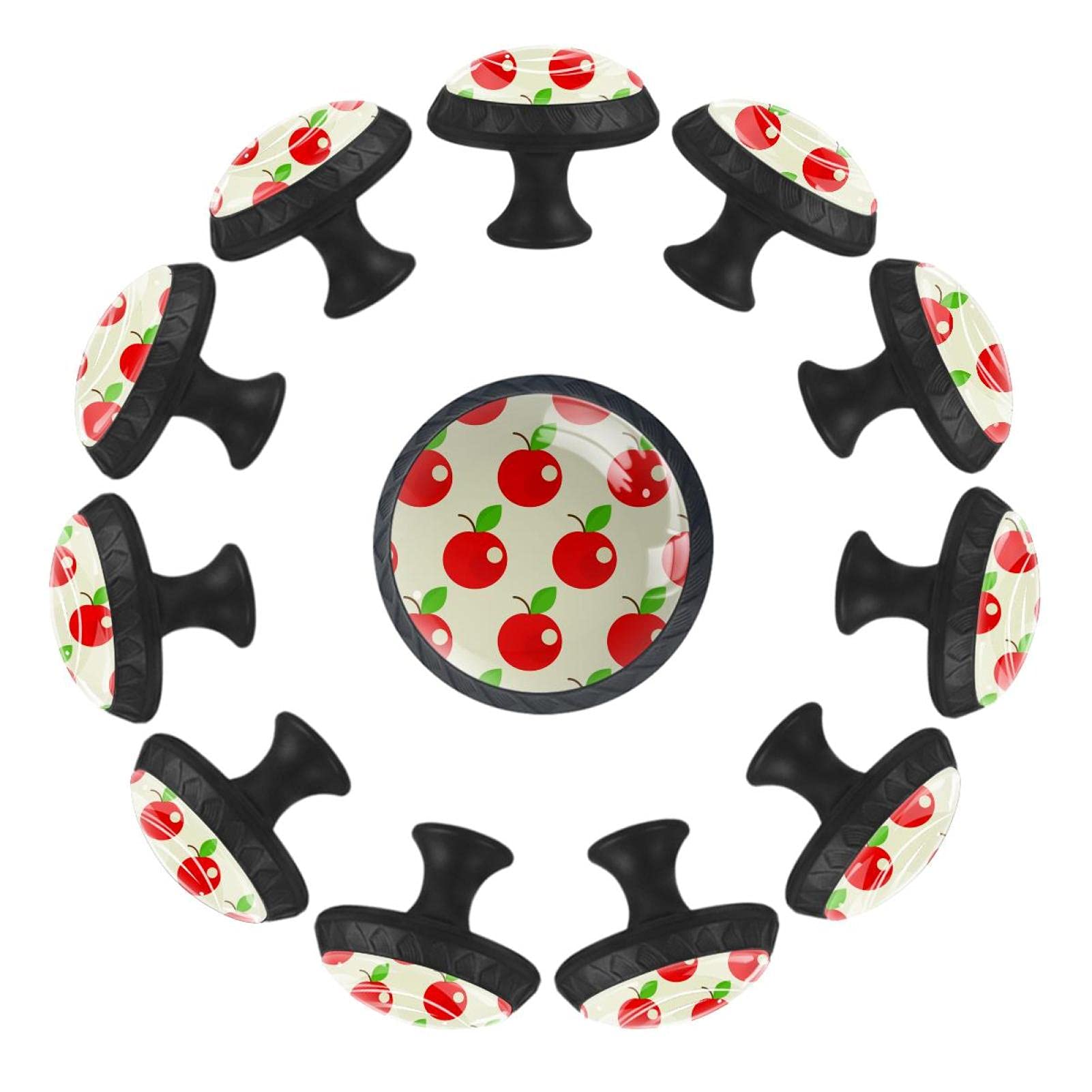 Boutons de meuble pommes rouges lot de 12 pour rénover une commode