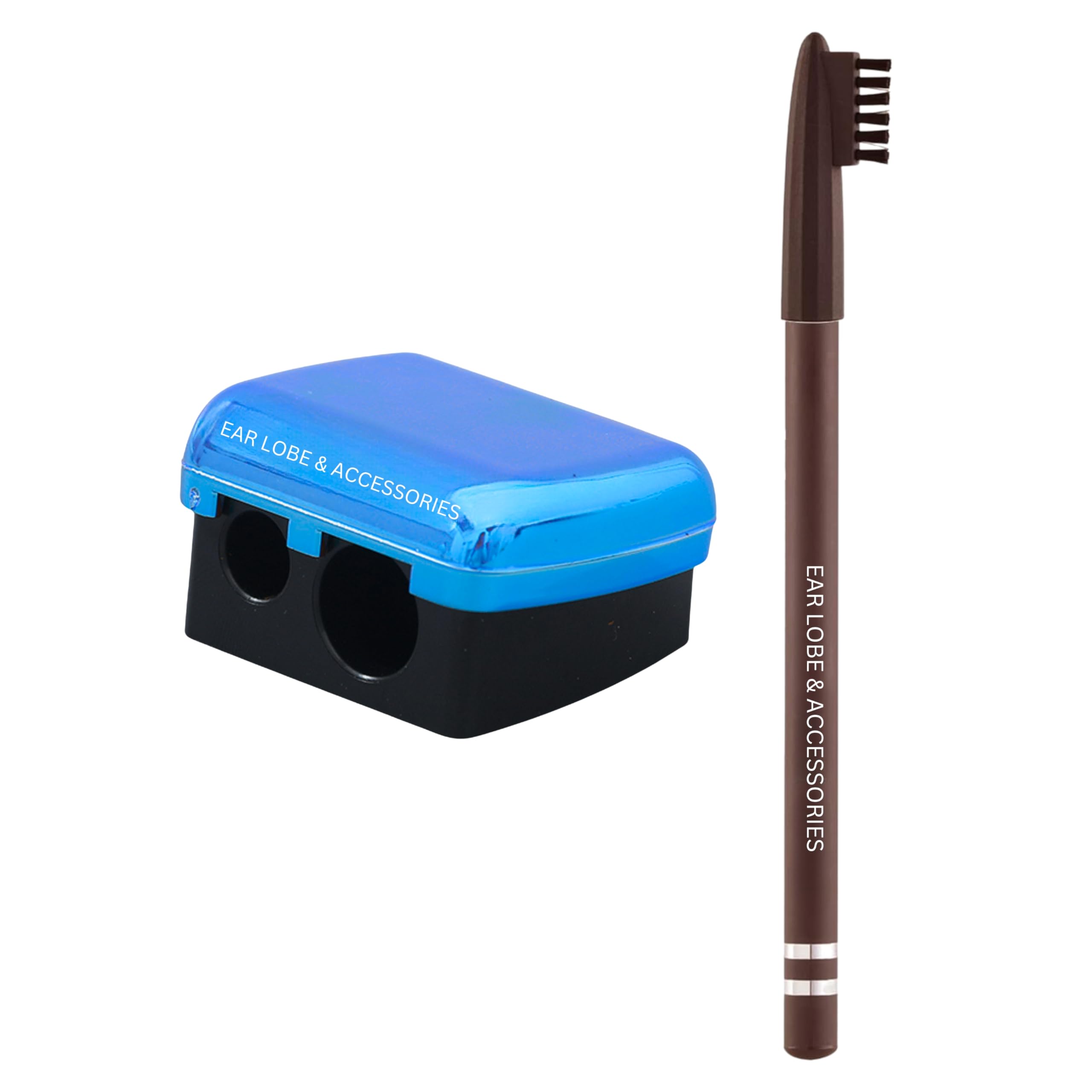 [Ear Lobe & Accessories] Eyebrow Pencil with Brush | Shade - Brown (E-02) with 2-1 Sharpener - Pack of 1-image-17