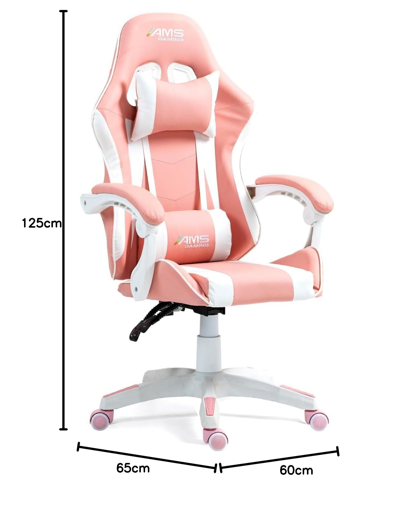 Sedia da Ufficio Ergonomica con Schienale a Rete, Reclinabile 135°, Cuscino Lombare, Nero