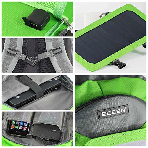 Solar Charger Backpack With 7 Watts Solar Panel For Smart Cell Phones Survival Gear #TOP3