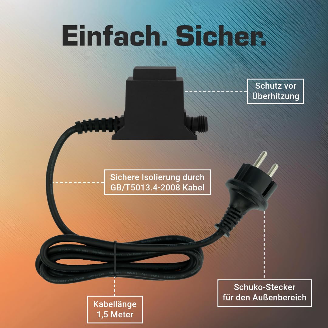 Lot De 2 Transformateurs 12V AC 12W IP44 Étanche - Alimentation LED Exterieur Avec Fiche Européenne GS