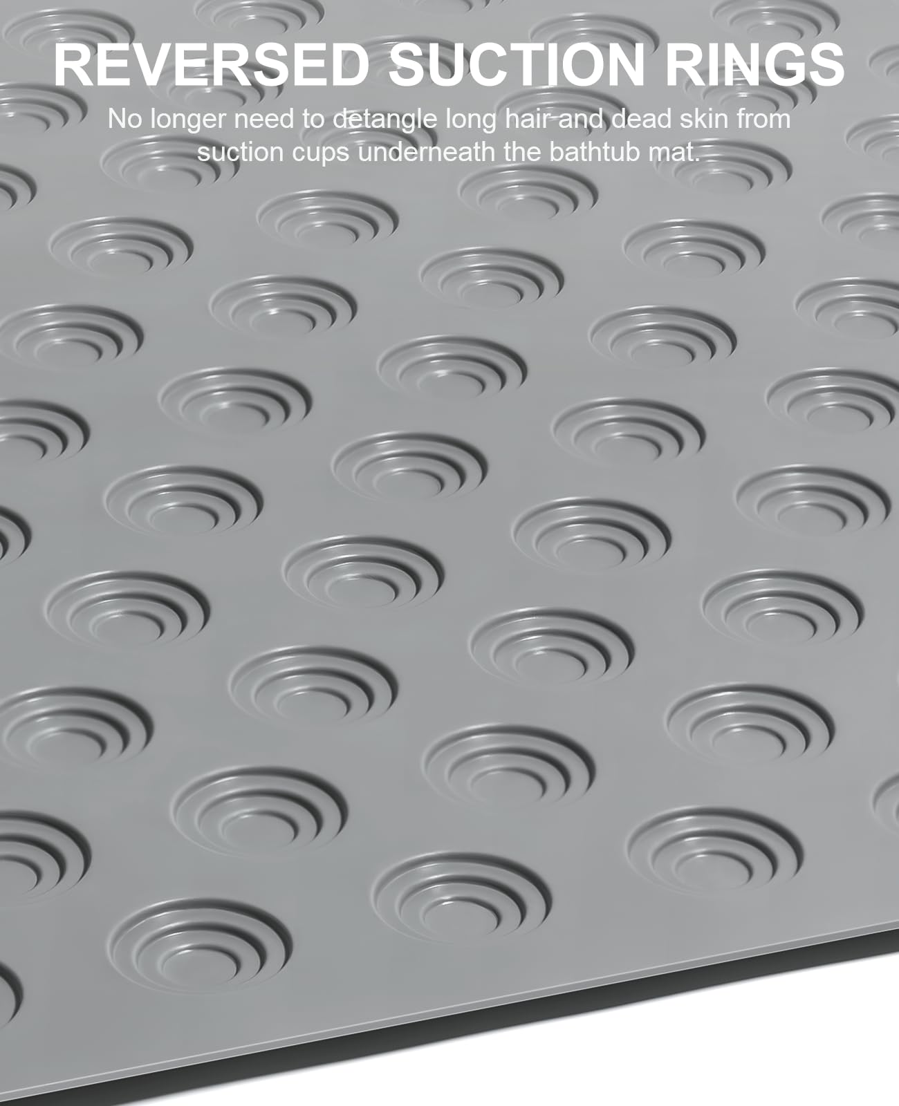 Yolife No Suction Cup Bath Mat: 40x100CM Extra Long Bathmat│Perfect for Refinished Bathtub Mat│Made of Nature Rubber│a Blessing for the Elderly and Children (Dark Grey) - Image 3
