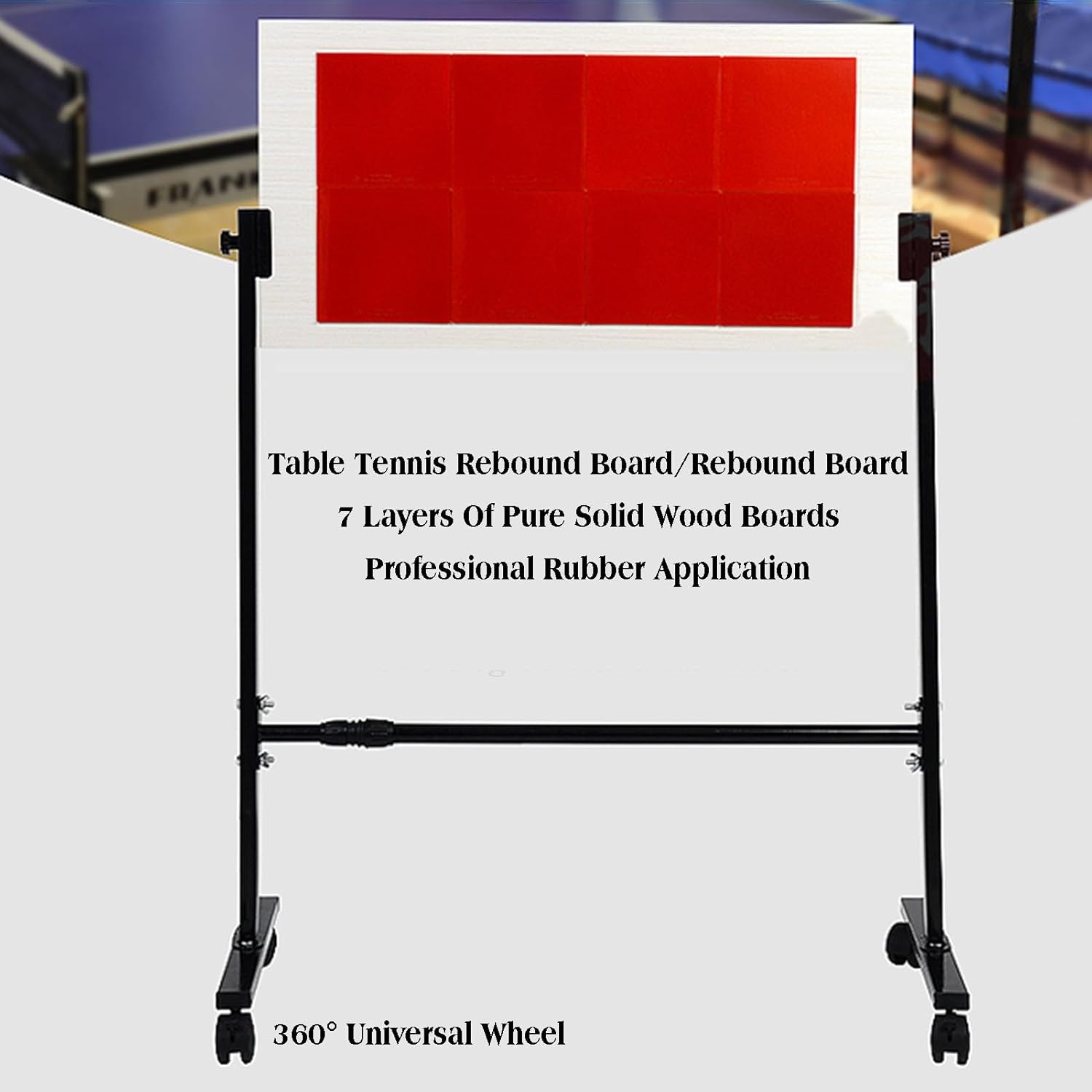 Table Tennis Rebound Board, Vertical Table Tennis Return Board with Wheels,Self-Study Pingpong Accessory,for Home Gym Community