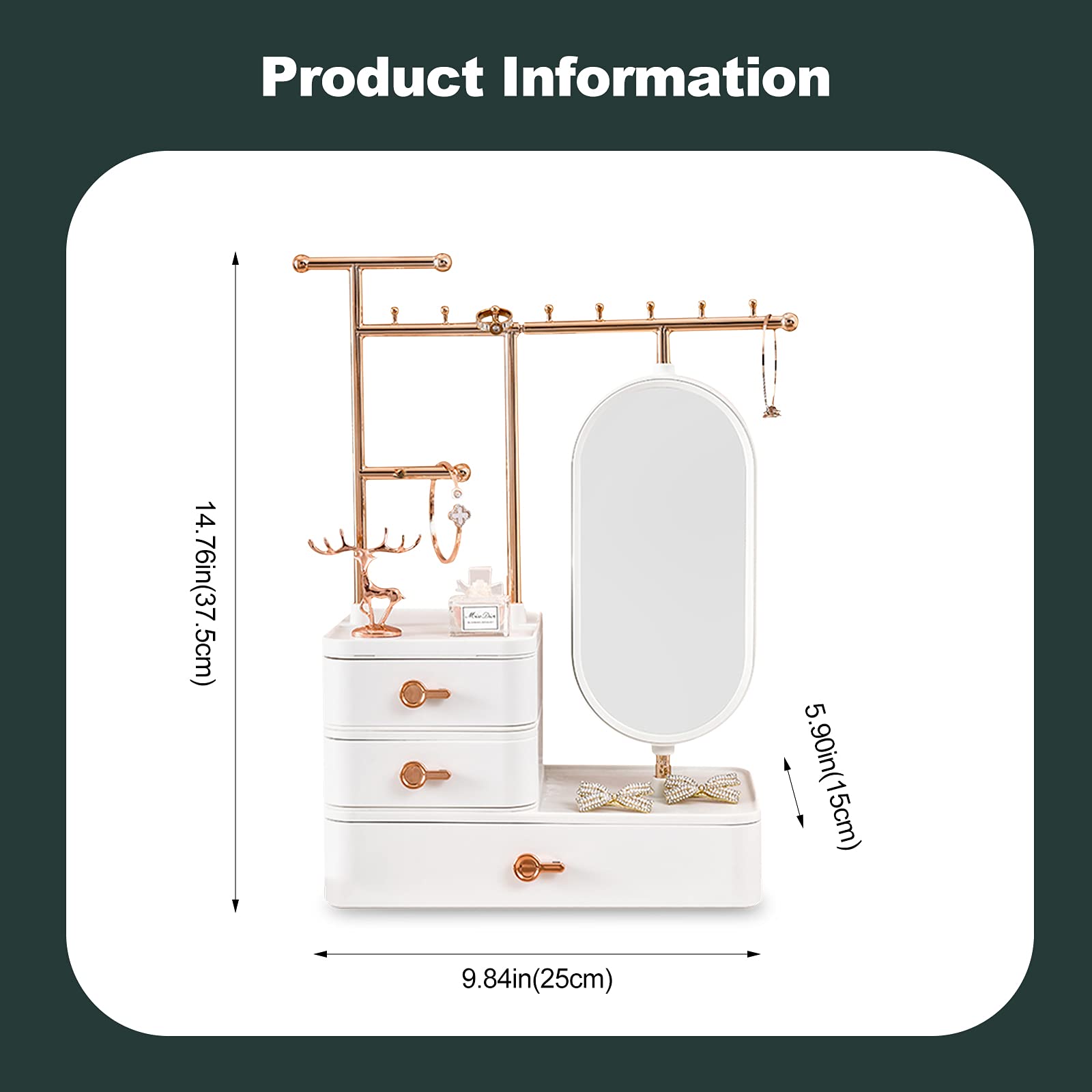 Porta Diadema A 3 Livelli - Espositore Corone E Fascie - Organizer Gioielli
