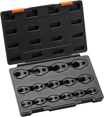 Miniatura 9 de VEVOR Crowfoot - Juego de llaves de cuervo, 12 y 38 pulgadas, 15 piezas métricas (0.315-0.945 in) juego de llaves de pie de cuervo con estuche de