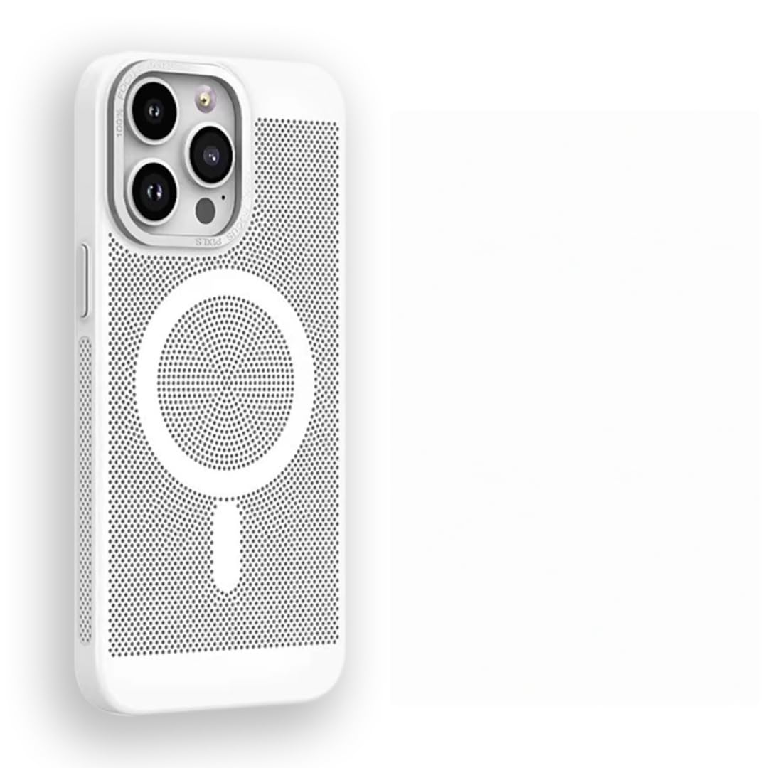 Coque iPhone 14 Pro Max refroidissante mesh blanche magnétique - 8