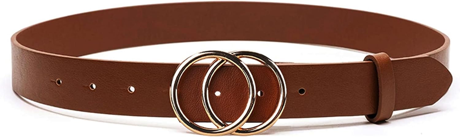 Earnda Women's Leather Belt Fashion Soft Faux Leather Waist Belts For Jeans Dress