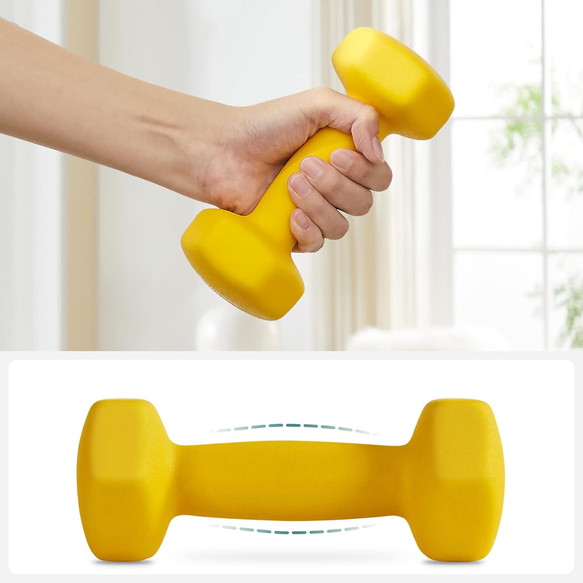 SONGMICS Hantle sześciokątne, powlekane neoprenem, do treningu siłowego, fitnessu, domu, 2 szt